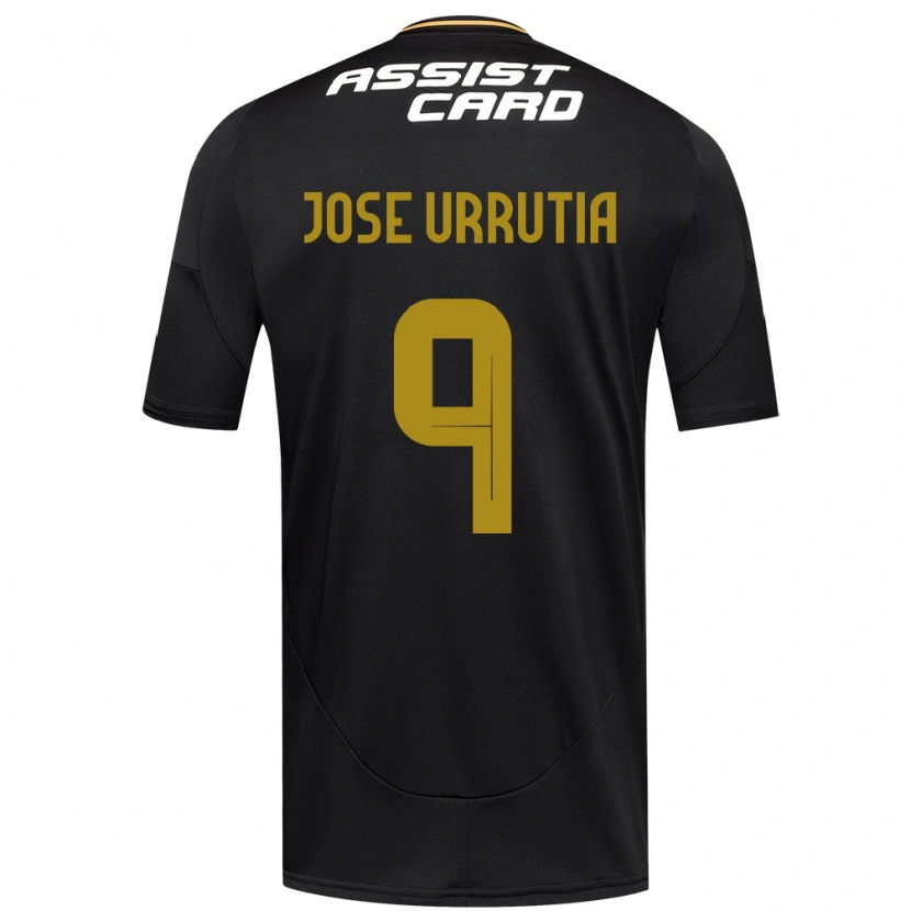 Danxen Enfant Maillot María José Urrutia #9 Noir Blanc Jaune Tenues Extérieur 2025/26 T-Shirt