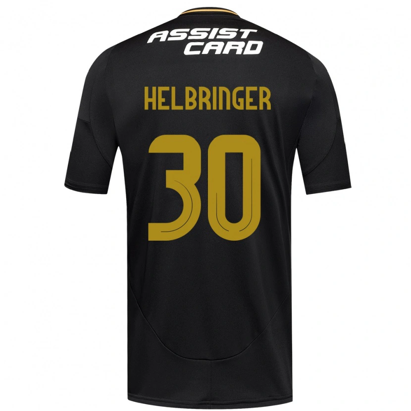 Danxen Enfant Maillot Aixa Helbringer #30 Noir Blanc Jaune Tenues Extérieur 2025/26 T-Shirt