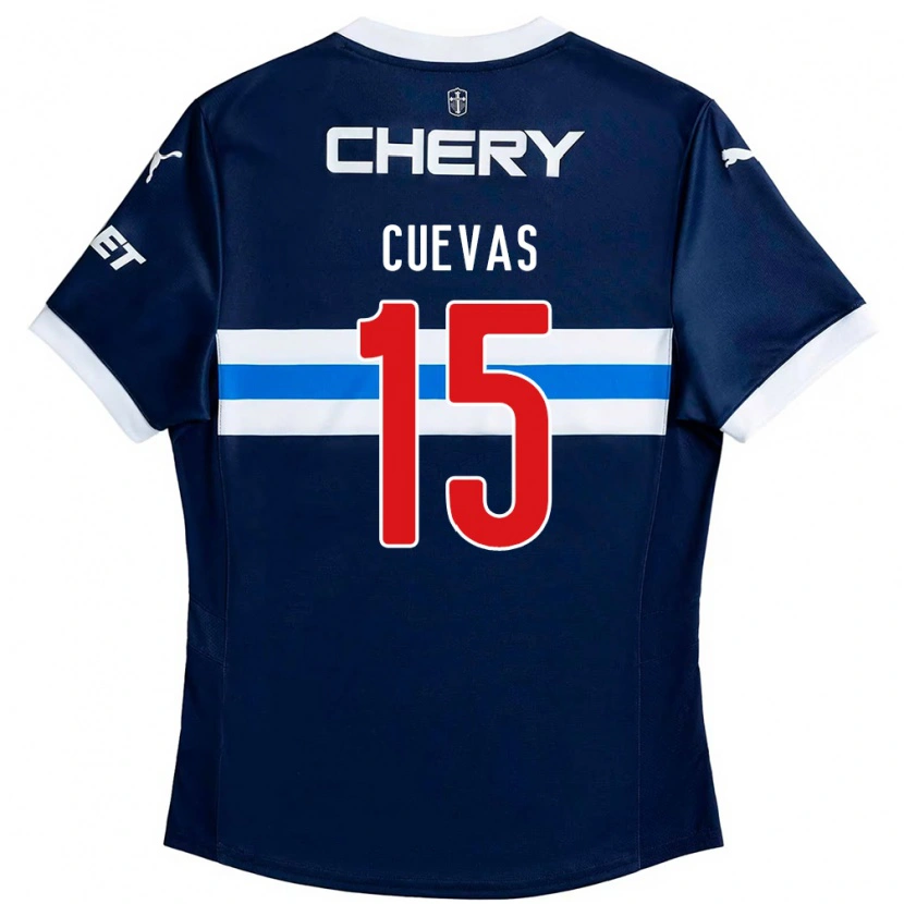 Danxen Enfant Maillot Cristian Cuevas #15 Noir Bleu Tenues Extérieur 2025/26 T-Shirt