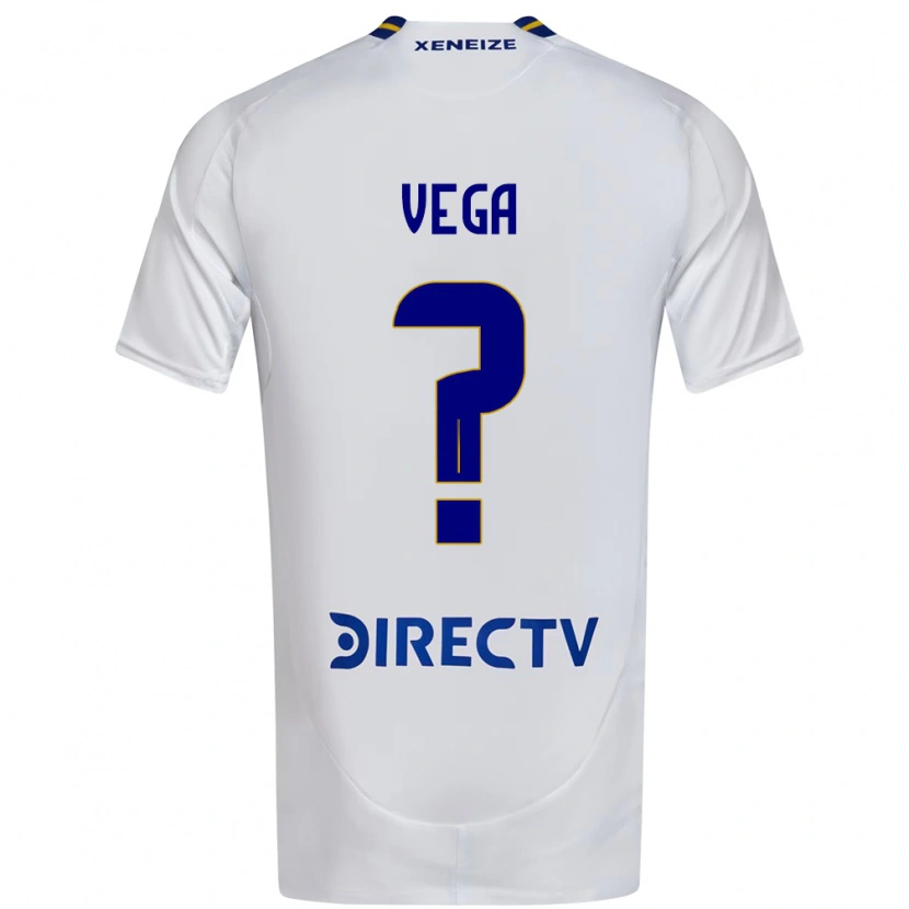 Danxen Enfant Maillot Gabriel Vega #0 Blanc Bleu Tenues Extérieur 2025/26 T-Shirt