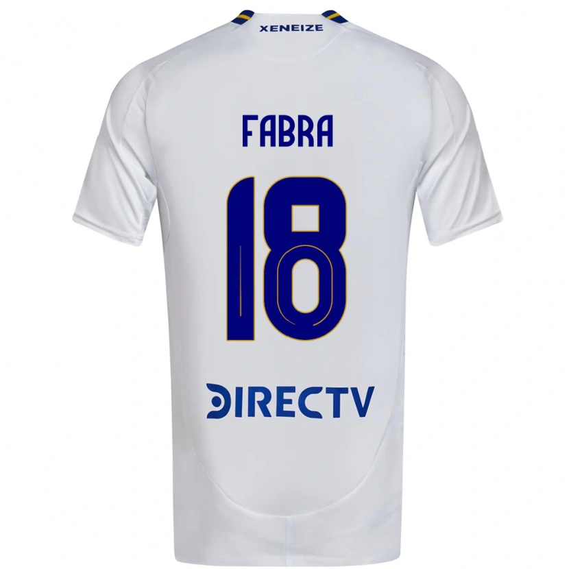 Danxen Enfant Maillot Frank Fabra #18 Blanc Bleu Tenues Extérieur 2025/26 T-Shirt