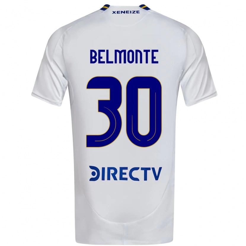 Danxen Enfant Maillot Tomás Belmonte #30 Blanc Bleu Tenues Extérieur 2025/26 T-Shirt
