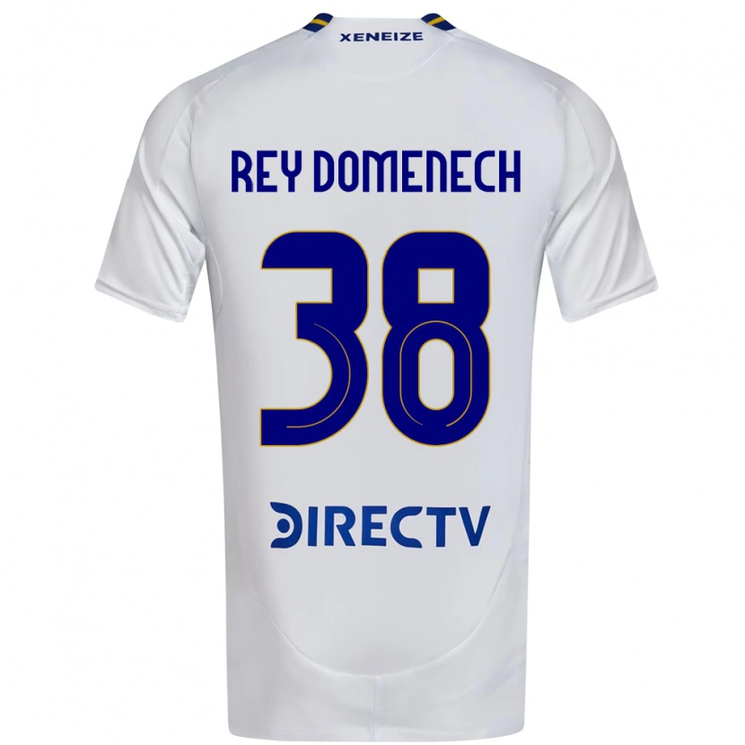 Danxen Enfant Maillot Camilo Rey Domenech #38 Blanc Bleu Tenues Extérieur 2025/26 T-Shirt