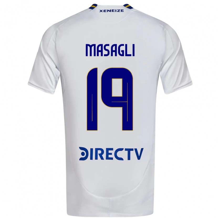Danxen Enfant Maillot Yohana Masagli #19 Blanc Bleu Tenues Extérieur 2025/26 T-Shirt