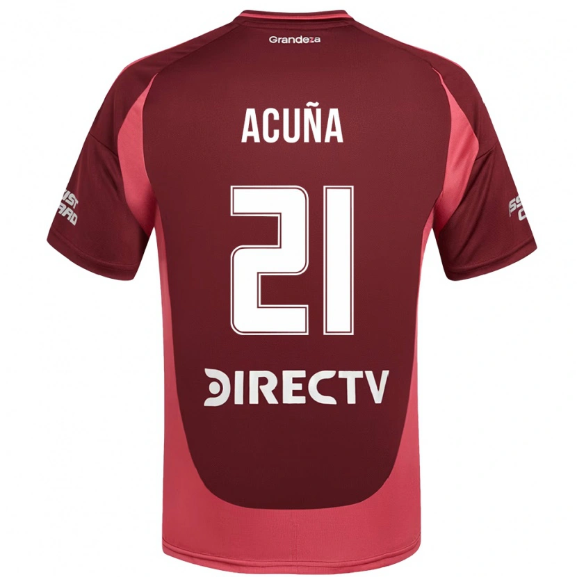 Danxen Enfant Maillot Marcos Acuña #21 Bordeaux Magenta Tenues Extérieur 2025/26 T-Shirt