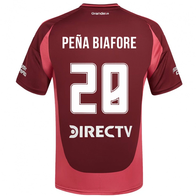 Danxen Enfant Maillot Felipe Pena Biafore #28 Bordeaux Magenta Tenues Extérieur 2025/26 T-Shirt