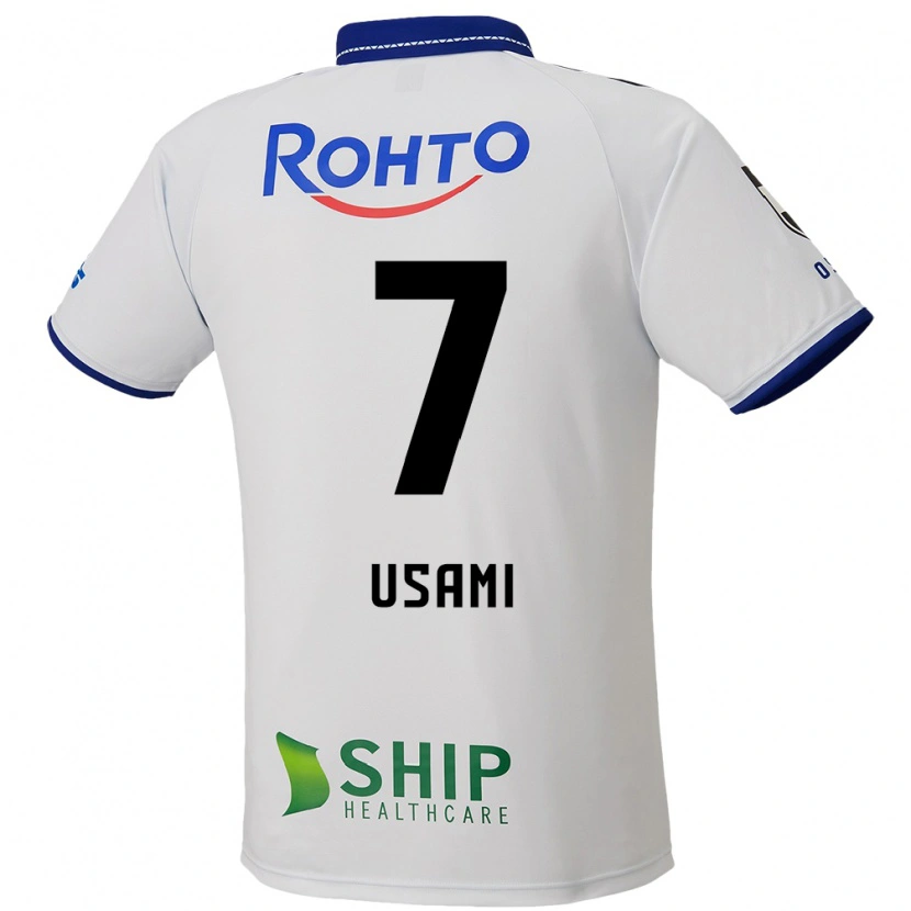 Danxen Enfant Maillot Takashi Usami #7 Blanc Bleu Noir Tenues Extérieur 2025/26 T-Shirt