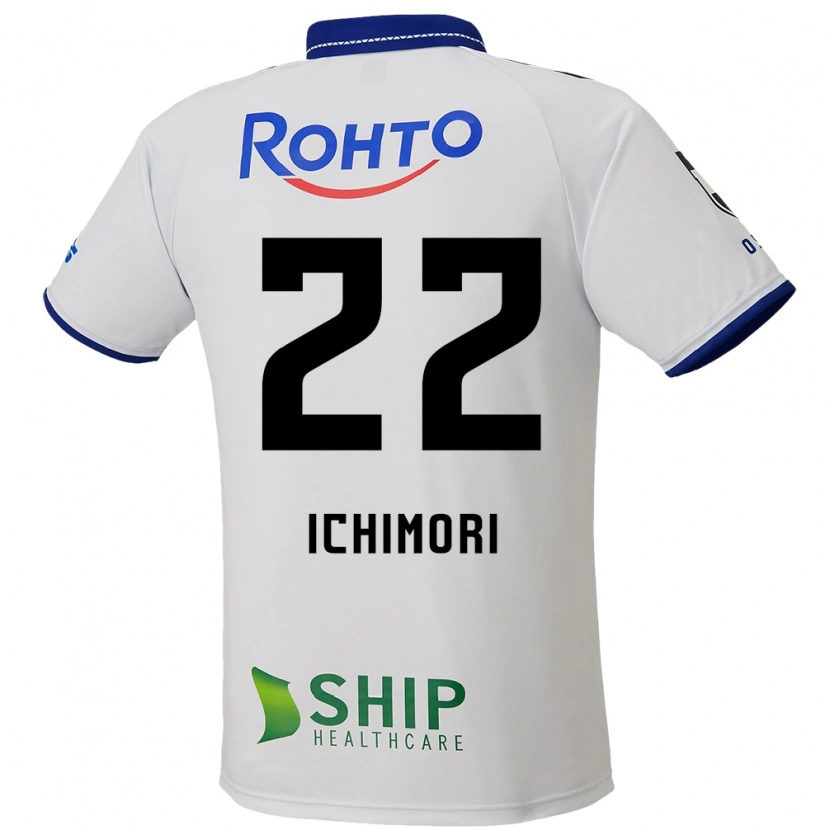 Danxen Enfant Maillot Jun Ichimori #22 Blanc Bleu Noir Tenues Extérieur 2025/26 T-Shirt