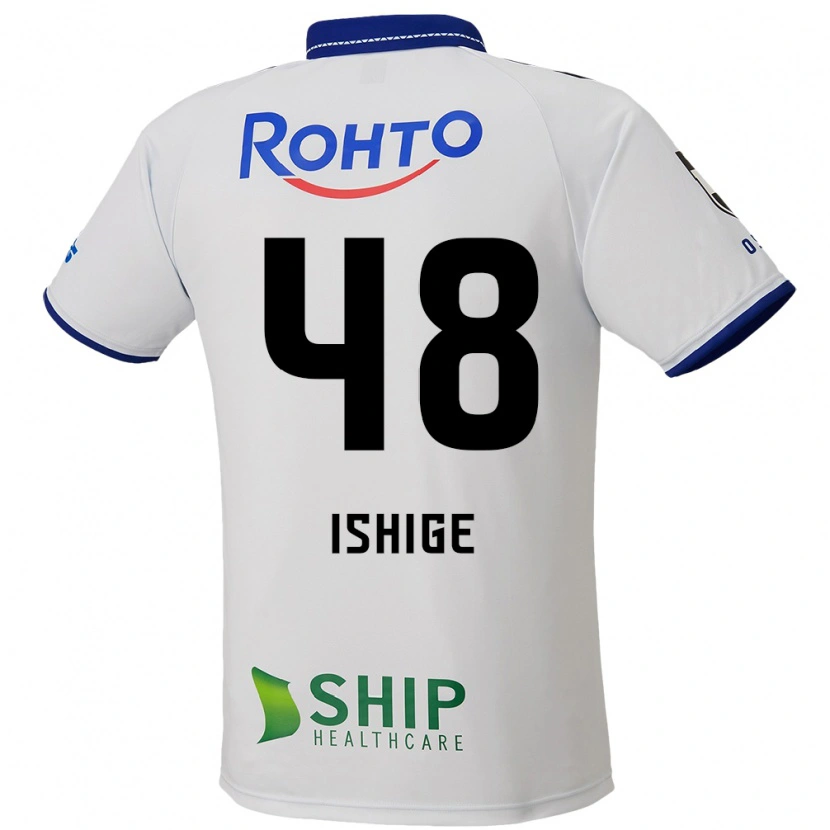 Danxen Enfant Maillot Hideki Ishige #48 Blanc Bleu Noir Tenues Extérieur 2025/26 T-Shirt