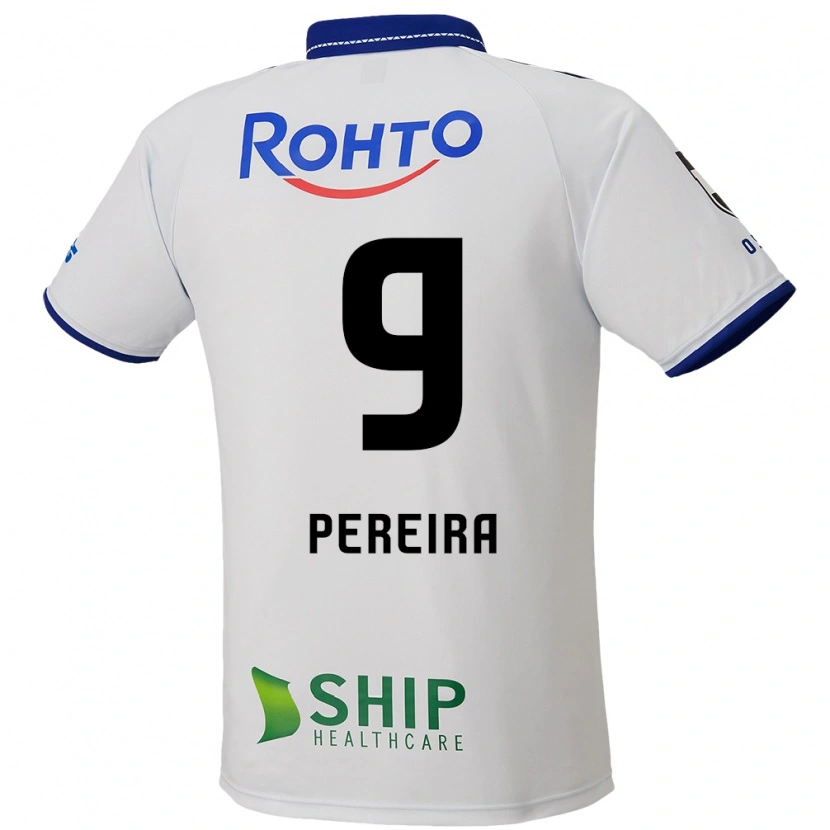 Danxen Enfant Maillot Leandro Pereira #9 Blanc Bleu Noir Tenues Extérieur 2025/26 T-Shirt