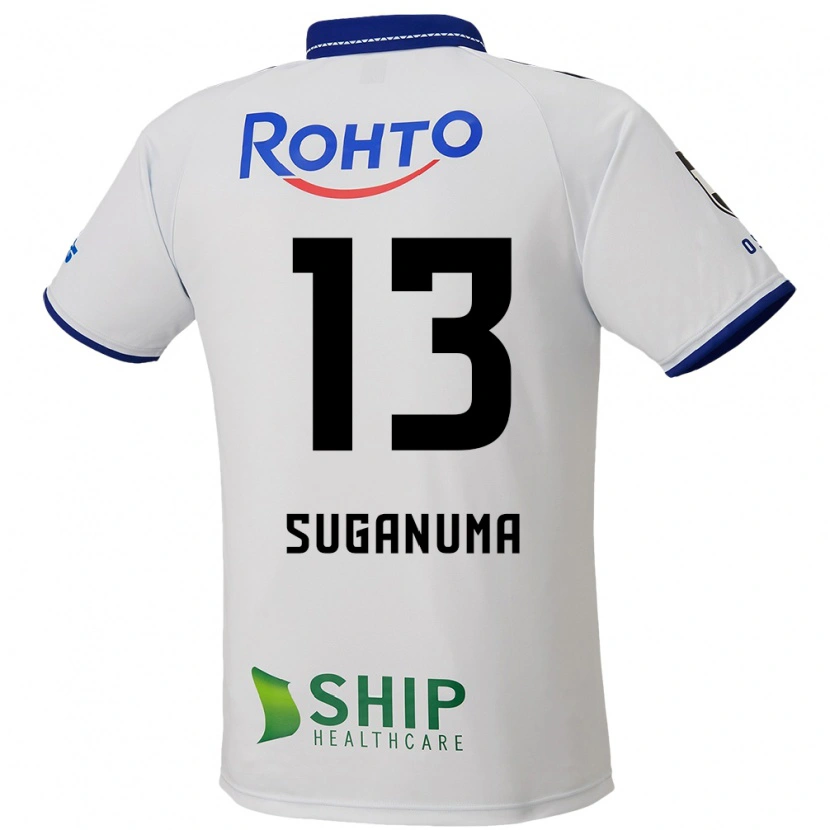 Danxen Enfant Maillot Shunya Suganuma #13 Blanc Bleu Noir Tenues Extérieur 2025/26 T-Shirt