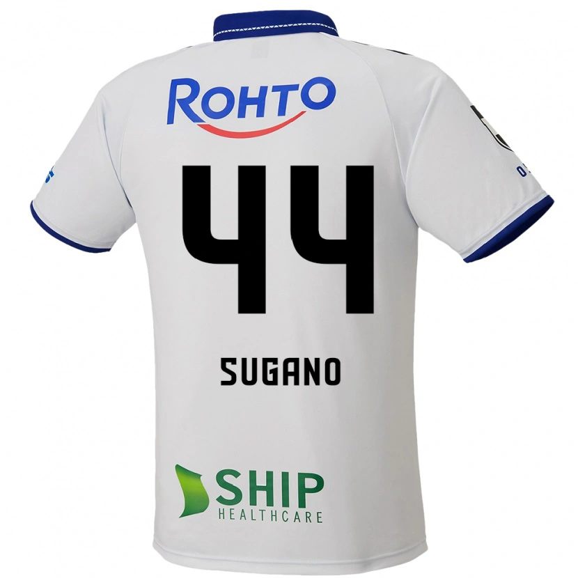 Danxen Enfant Maillot Ryusei Sugano #44 Blanc Bleu Noir Tenues Extérieur 2025/26 T-Shirt