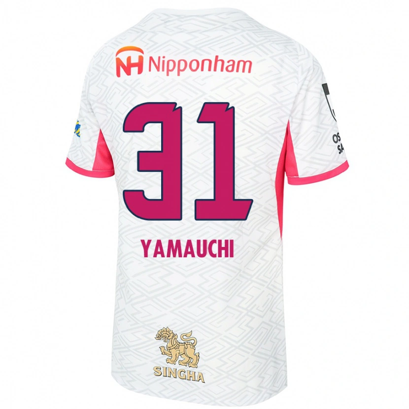 Danxen Enfant Maillot Hirofumi Yamauchi #31 Blanc Rose Sakura Tenues Extérieur 2025/26 T-Shirt