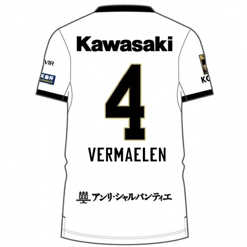 Danxen Enfant Maillot Thomas Vermaelen #4 Blanc Noir Tenues Extérieur 2025/26 T-Shirt