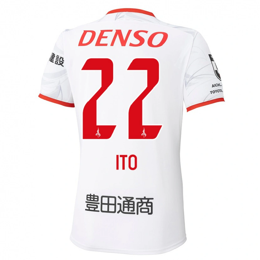 Danxen Enfant Maillot Ken Ito #22 Blanc Rouge Tenues Extérieur 2025/26 T-Shirt