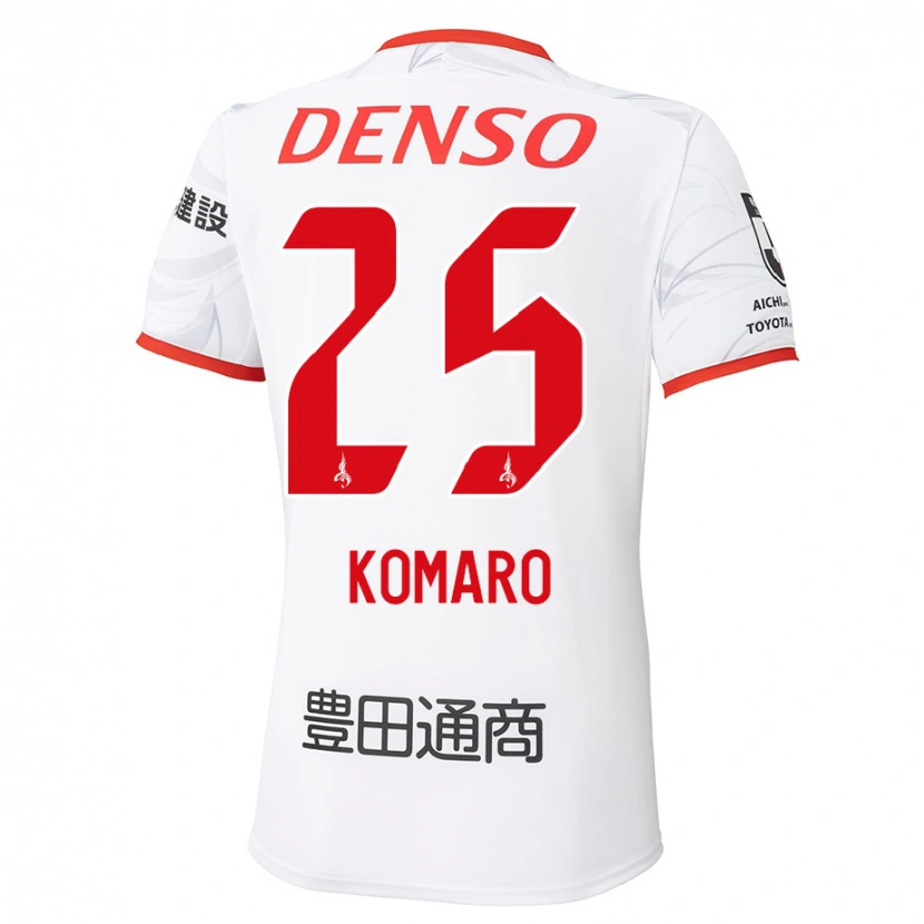 Danxen Enfant Maillot Shuta Komaro #25 Blanc Rouge Tenues Extérieur 2025/26 T-Shirt