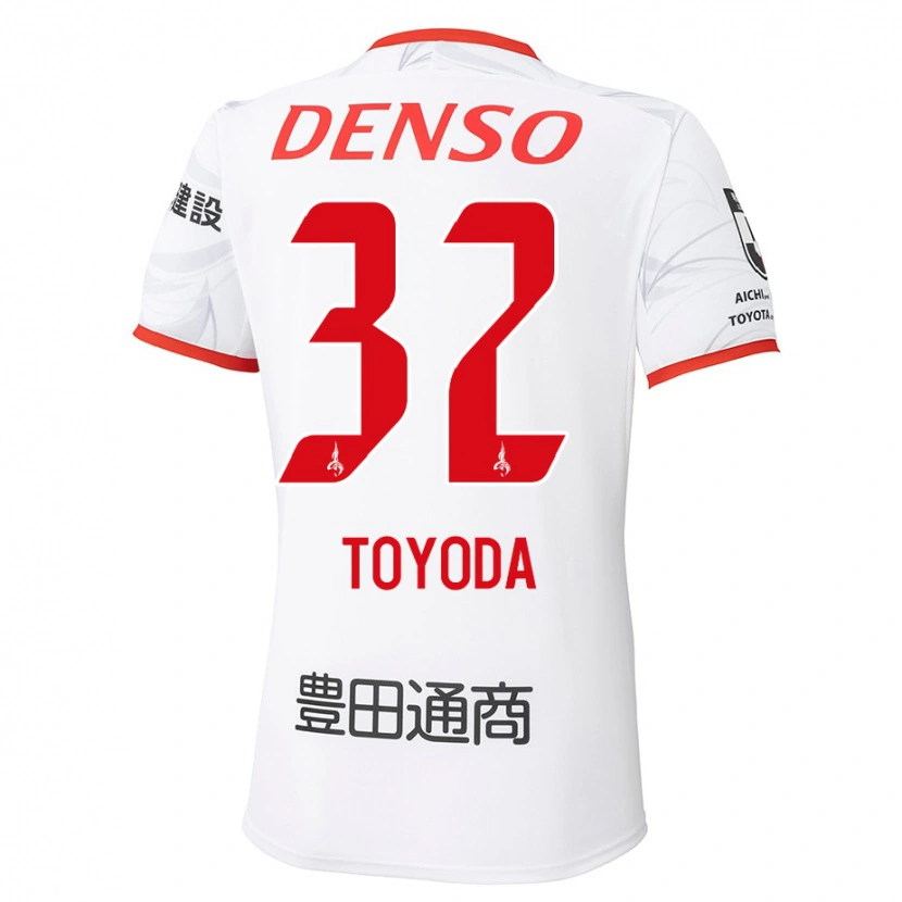 Danxen Enfant Maillot Koki Toyoda #32 Blanc Rouge Tenues Extérieur 2025/26 T-Shirt