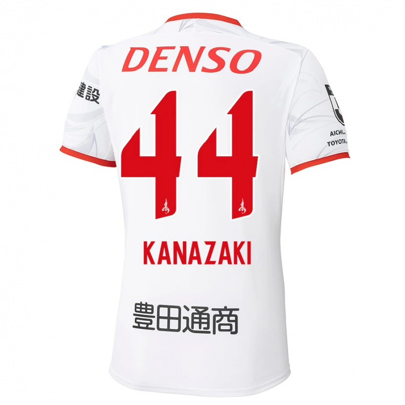 Danxen Enfant Maillot Mu Kanazaki #44 Blanc Rouge Tenues Extérieur 2025/26 T-Shirt