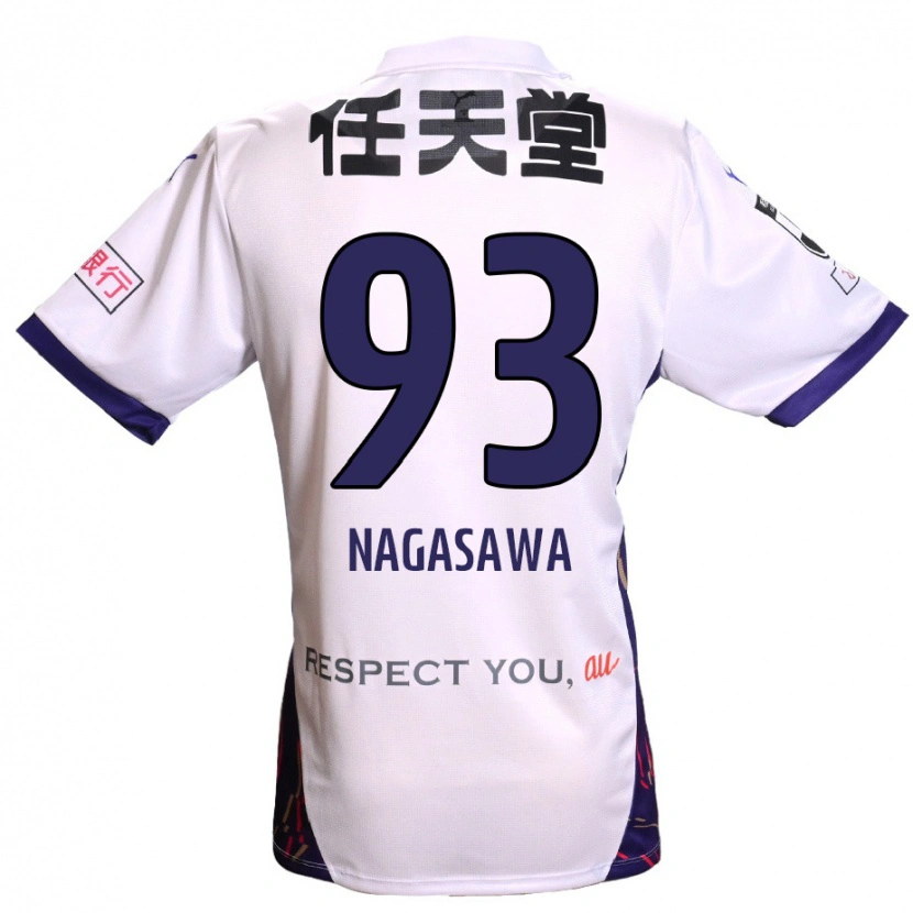 Danxen Enfant Maillot Shun Nagasawa #93 Blanc Violet Noir Tenues Extérieur 2025/26 T-Shirt