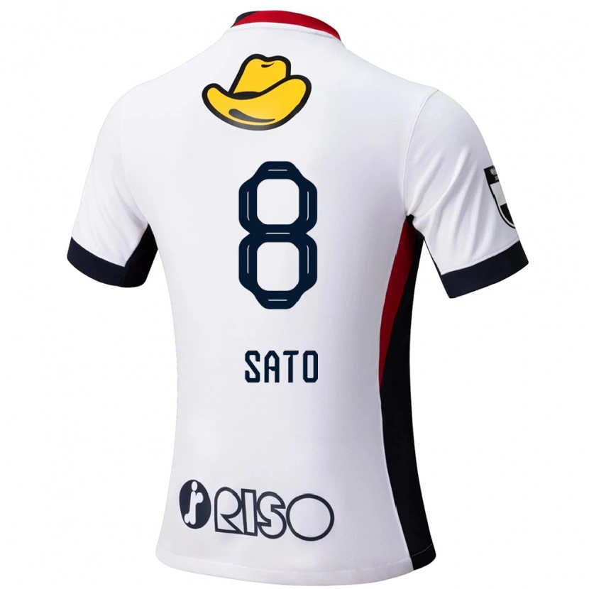 Danxen Enfant Maillot Yuto Sato #8 Rouge Noir Tenues Extérieur 2025/26 T-Shirt