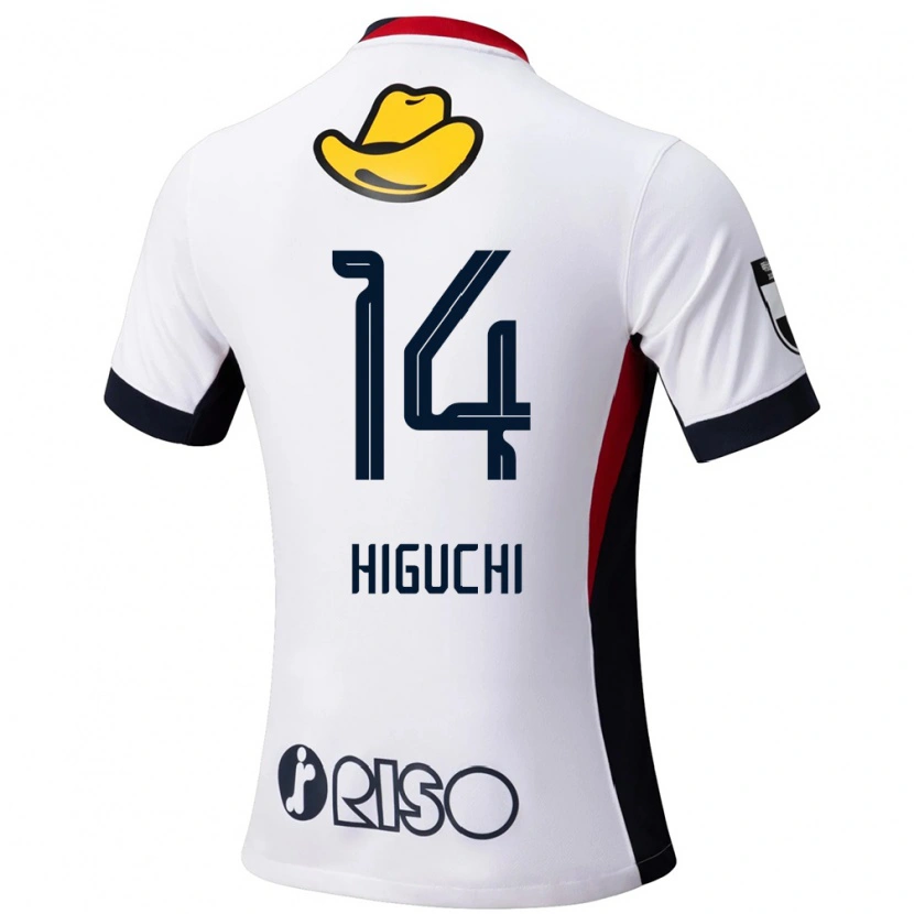 Danxen Enfant Maillot Yuta Higuchi #14 Rouge Noir Tenues Extérieur 2025/26 T-Shirt