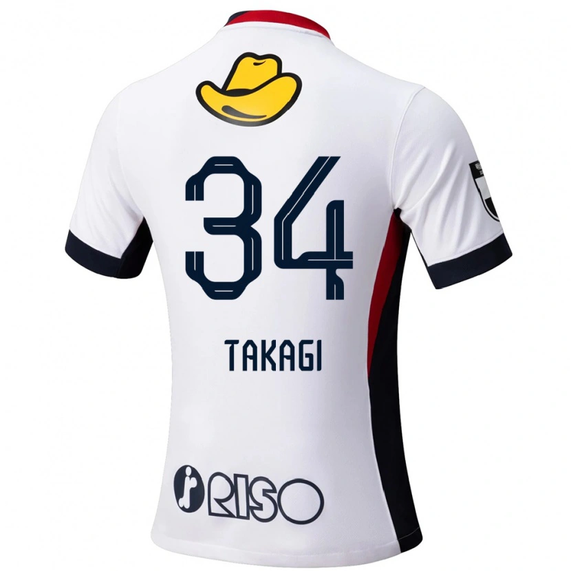 Danxen Enfant Maillot Haruto Takagi #34 Rouge Noir Tenues Extérieur 2025/26 T-Shirt