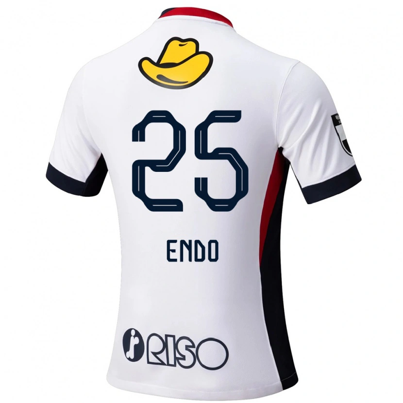 Danxen Enfant Maillot Yasushi Endo #25 Blanc Noir Tenues Extérieur 2025/26 T-Shirt
