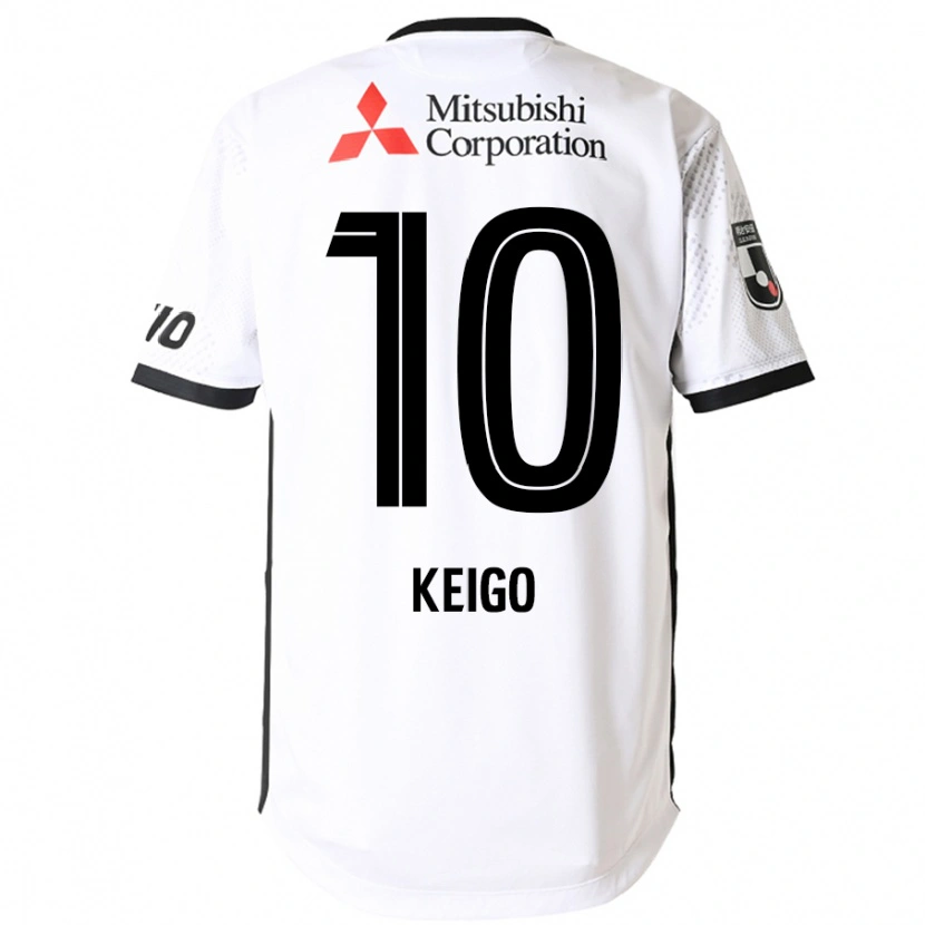 Danxen Enfant Maillot Keigo Higashi #10 Blanc Noir Tenues Extérieur 2025/26 T-Shirt