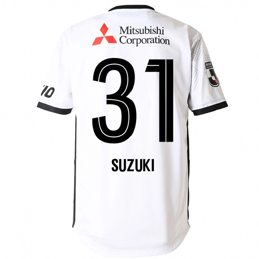 Danxen Enfant Maillot Kaede Suzuki #31 Blanc Noir Tenues Extérieur 2025/26 T-Shirt