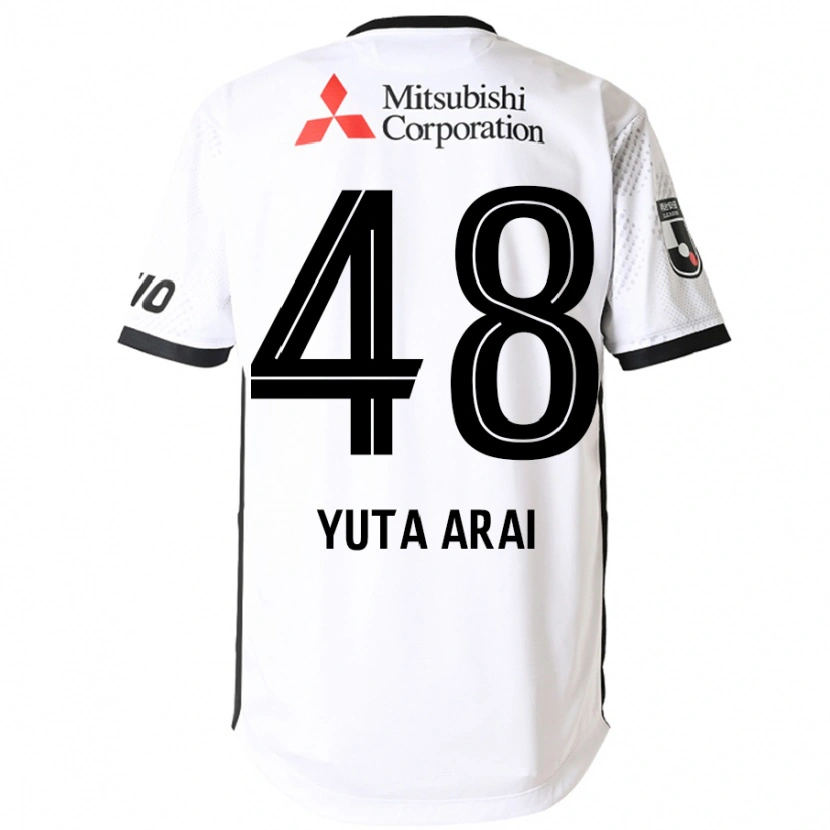 Danxen Enfant Maillot Yuta Arai #48 Blanc Noir Tenues Extérieur 2025/26 T-Shirt