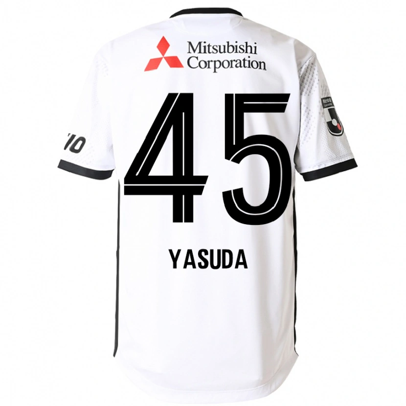 Danxen Enfant Maillot Kojiro Yasuda #45 Blanc Noir Tenues Extérieur 2025/26 T-Shirt