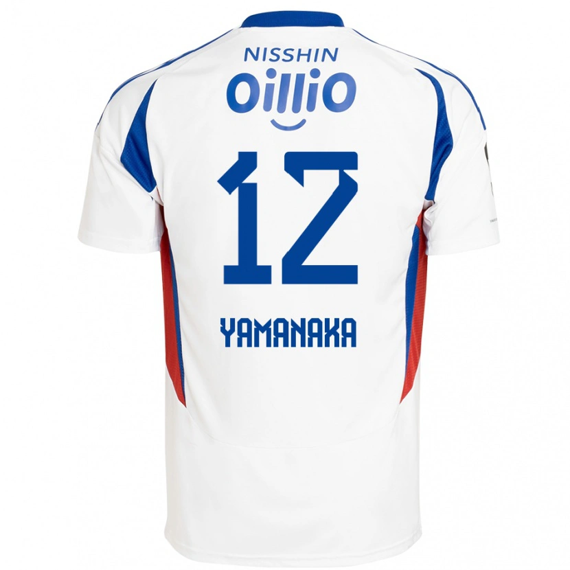 Danxen Enfant Maillot Yuki Yamanaka #12 Blanc Bleu Royal Tenues Extérieur 2025/26 T-Shirt