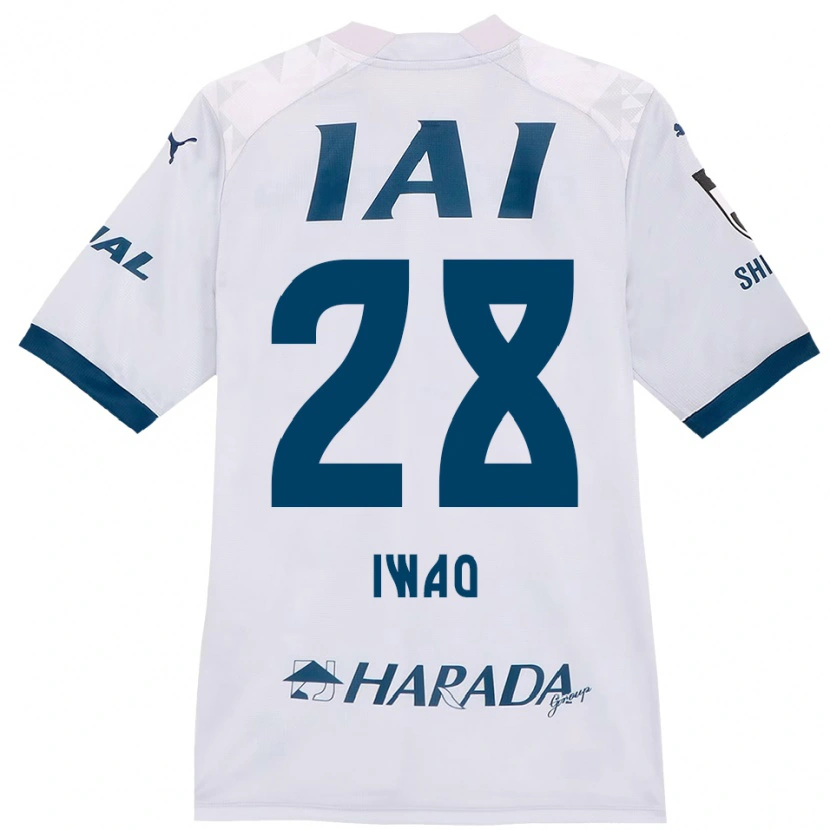 Danxen Enfant Maillot Takeru Iwao #28 Blanc Bleu Royal Tenues Extérieur 2025/26 T-Shirt