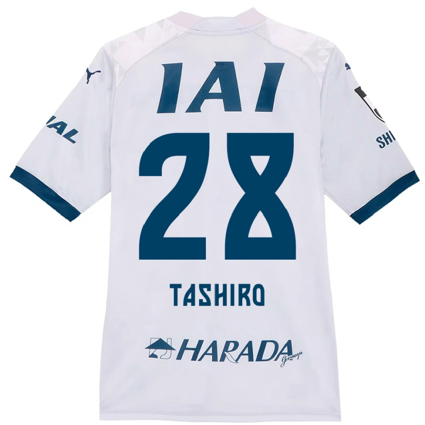 Danxen Enfant Maillot Hiroto Tashiro #28 Blanc Bleu Royal Tenues Extérieur 2025/26 T-Shirt