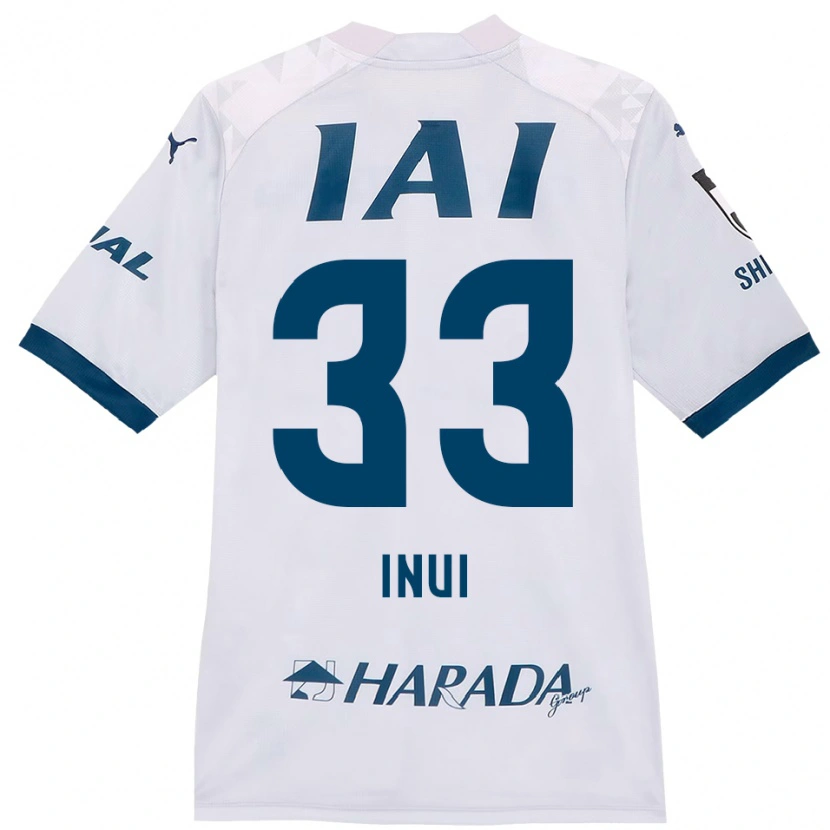 Danxen Enfant Maillot Takashi Inui #33 Blanc Bleu Royal Tenues Extérieur 2025/26 T-Shirt