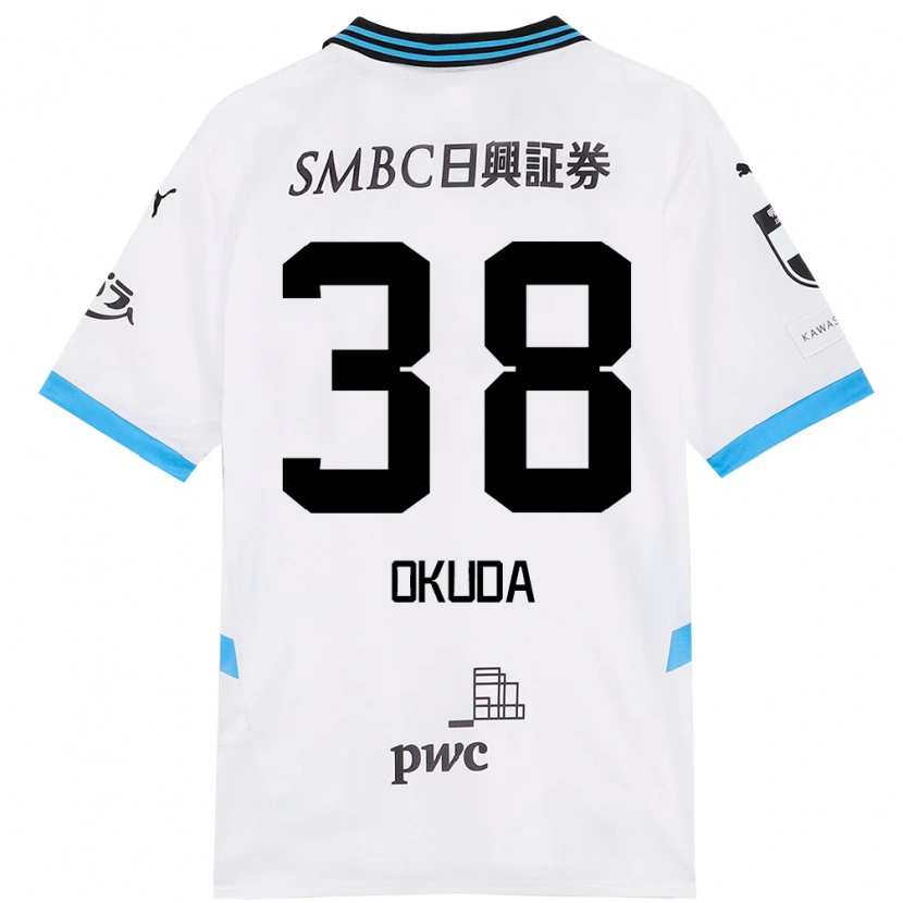 Danxen Enfant Maillot Yuma Okuda #38 Bleu Ciel Noir Tenues Extérieur 2025/26 T-Shirt