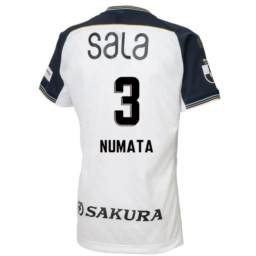 Danxen Enfant Maillot Taiki Numata #3 Blanc Noir Tenues Extérieur 2025/26 T-Shirt