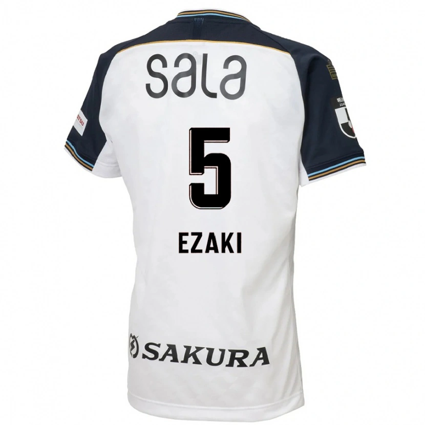 Danxen Enfant Maillot Takuro Ezaki #5 Blanc Noir Tenues Extérieur 2025/26 T-Shirt