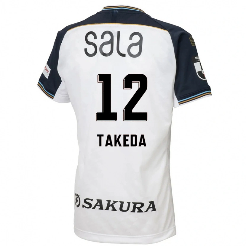Danxen Enfant Maillot Yusei Takeda #12 Blanc Noir Tenues Extérieur 2025/26 T-Shirt