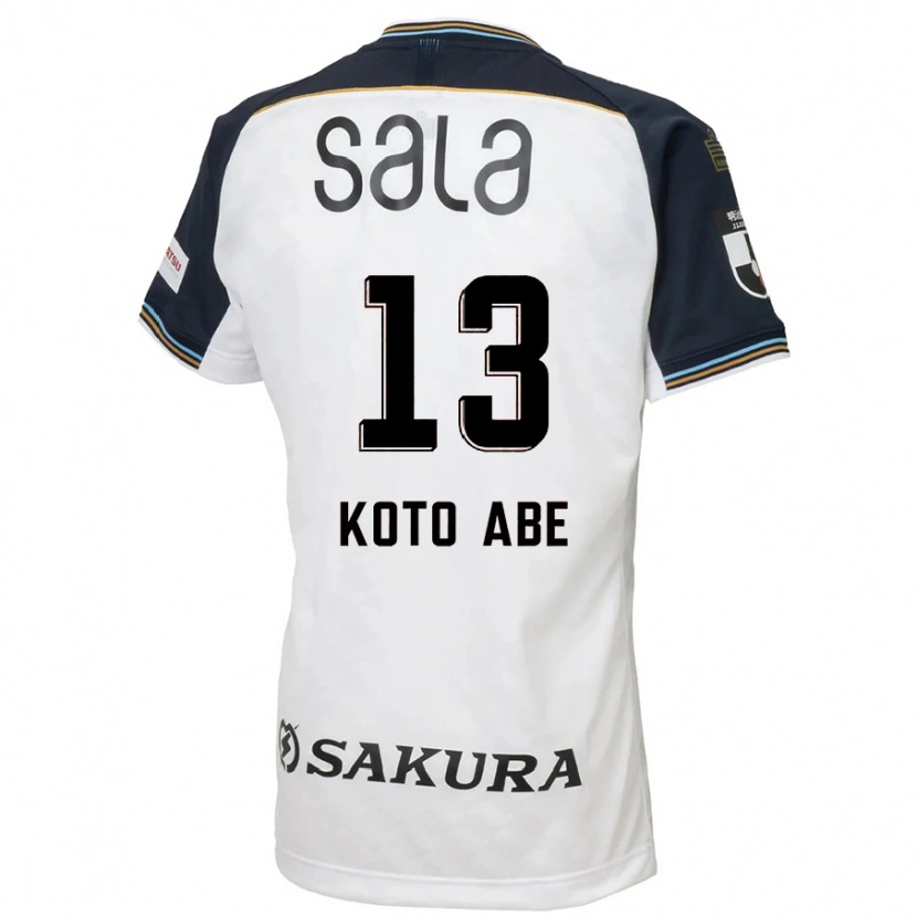 Danxen Enfant Maillot Koto Abe #13 Blanc Noir Tenues Extérieur 2025/26 T-Shirt