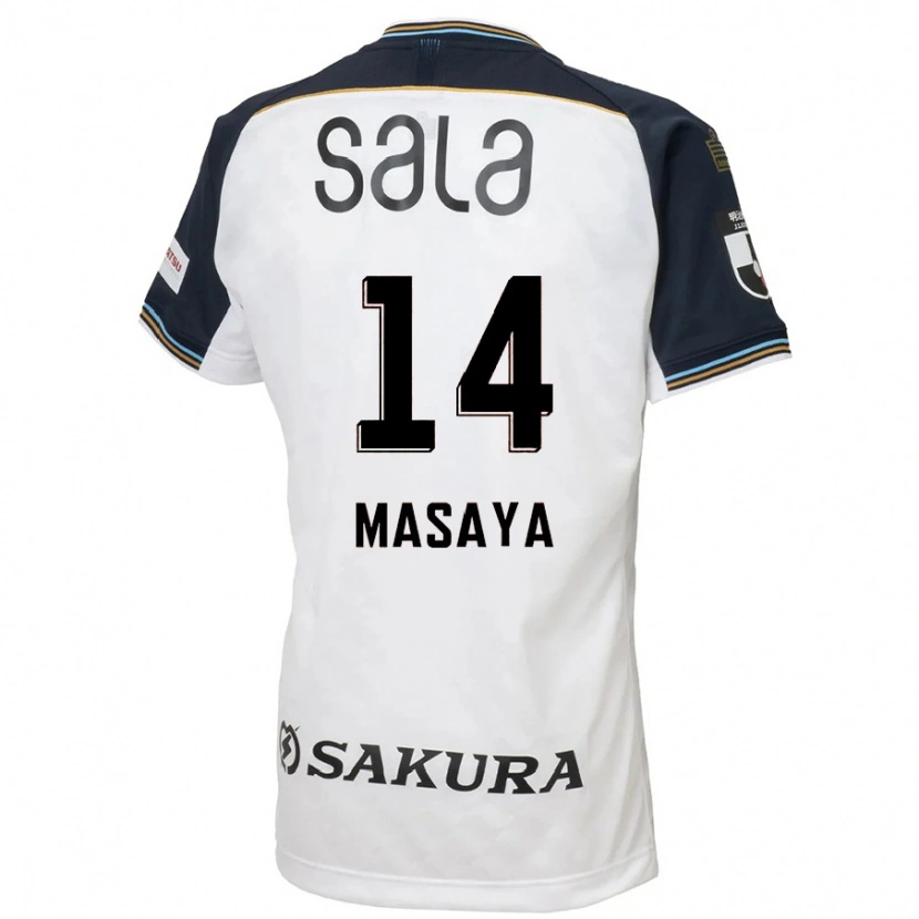 Danxen Enfant Maillot Masaya Matsumoto #14 Blanc Noir Tenues Extérieur 2025/26 T-Shirt