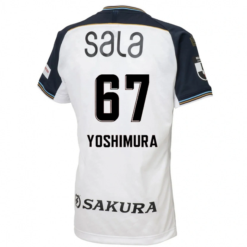 Danxen Enfant Maillot Ryusei Yoshimura #67 Blanc Noir Tenues Extérieur 2025/26 T-Shirt