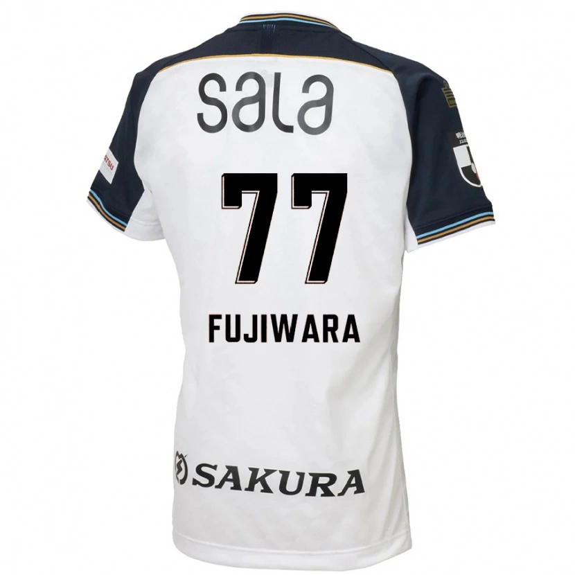 Danxen Enfant Maillot Kensuke Fujiwara #77 Blanc Noir Tenues Extérieur 2025/26 T-Shirt