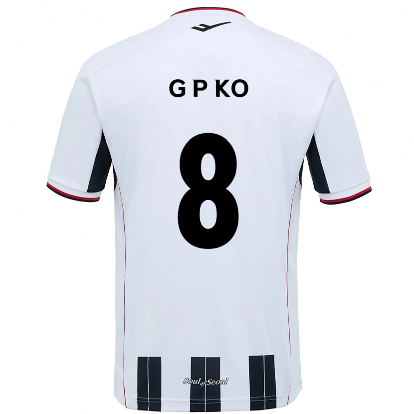 Danxen Enfant Maillot Pil-Gwan Ko #8 Blanc Noir Tenues Extérieur 2025/26 T-Shirt