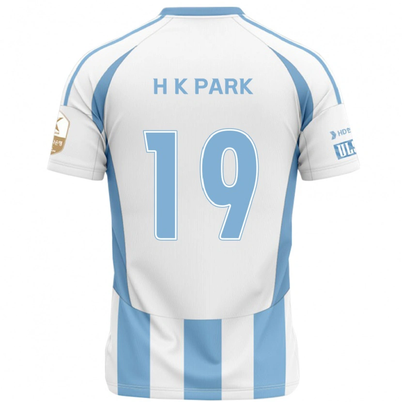 Danxen Enfant Maillot Kang-Hyun Park #19 Blanc Bleu Ciel Tenues Extérieur 2025/26 T-Shirt