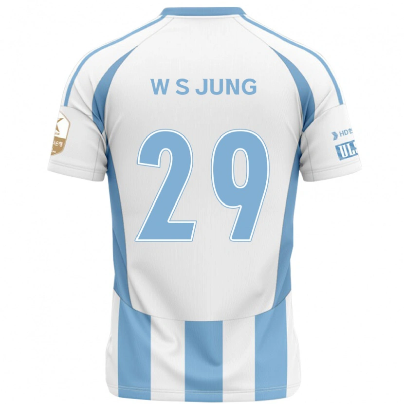 Danxen Enfant Maillot Woo-Seok Jung #29 Blanc Bleu Ciel Tenues Extérieur 2025/26 T-Shirt