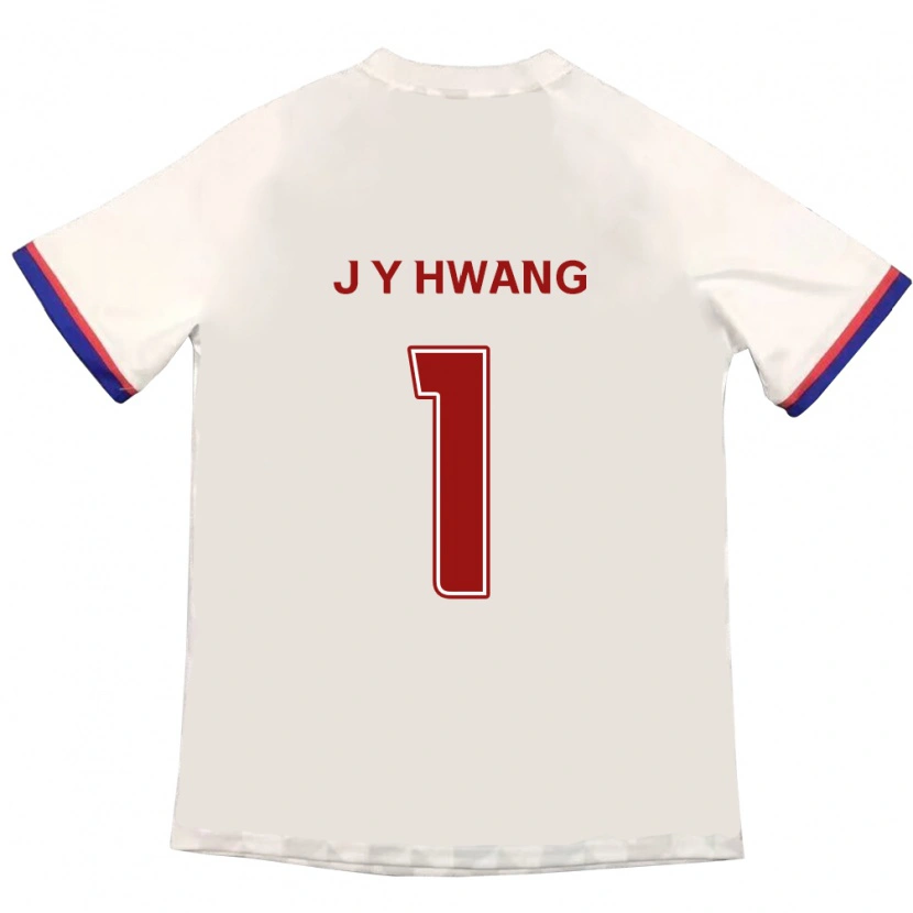 Danxen Enfant Maillot Jae-Yun Hwang #1 Blanc Cassé Rouge Tenues Extérieur 2025/26 T-Shirt