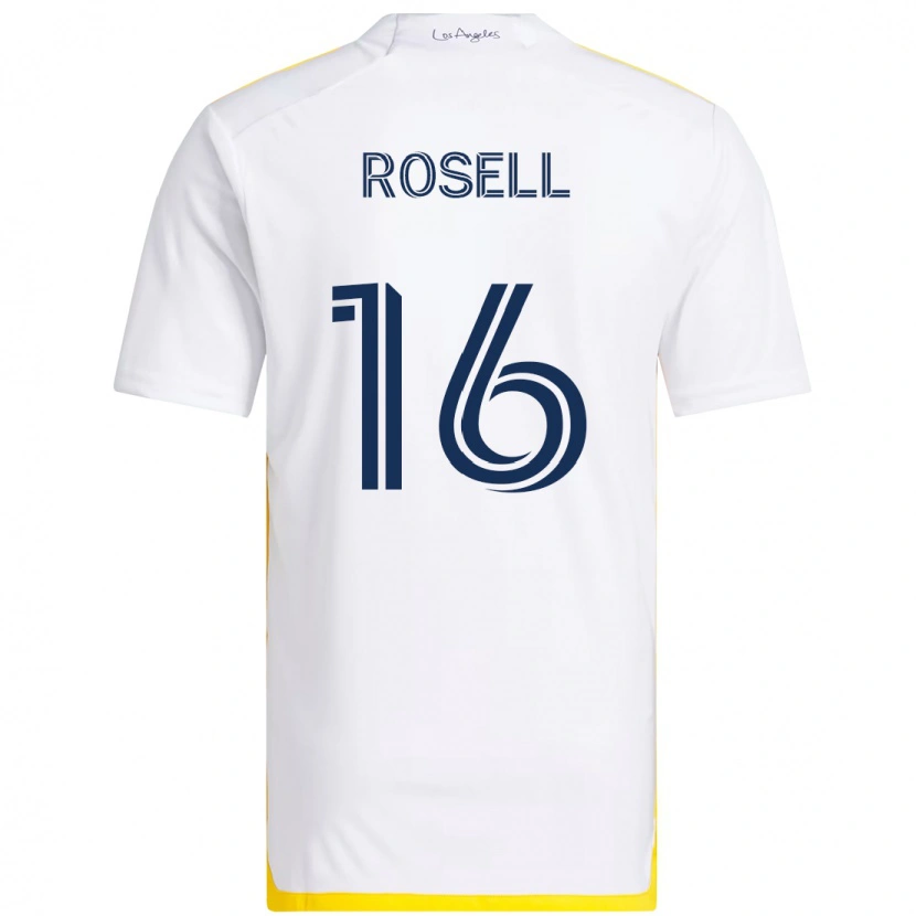 Danxen Homme Maillot Uri Rosell #16 Blanc Jaune Tenues Domicile 2025/26 T-Shirt