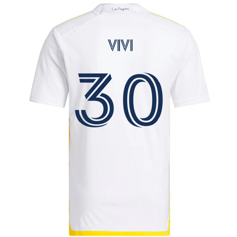 Danxen Homme Maillot Gino Vivi #30 Blanc Jaune Tenues Domicile 2025/26 T-Shirt