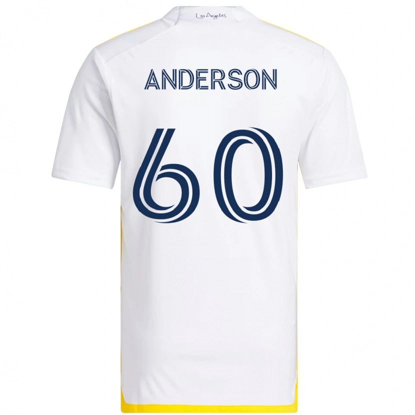 Danxen Homme Maillot Nolan Anderson #60 Blanc Jaune Tenues Domicile 2025/26 T-Shirt